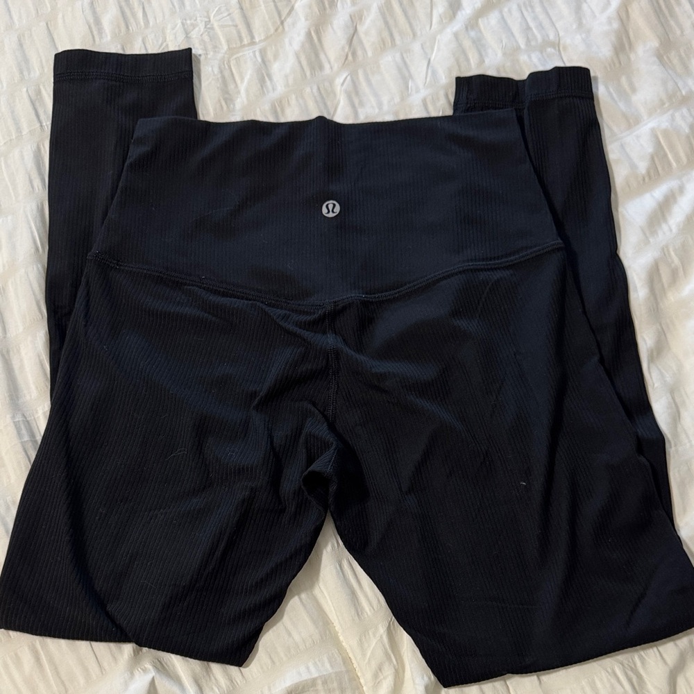 lululemon athletica Black Leggings ribbed 25”